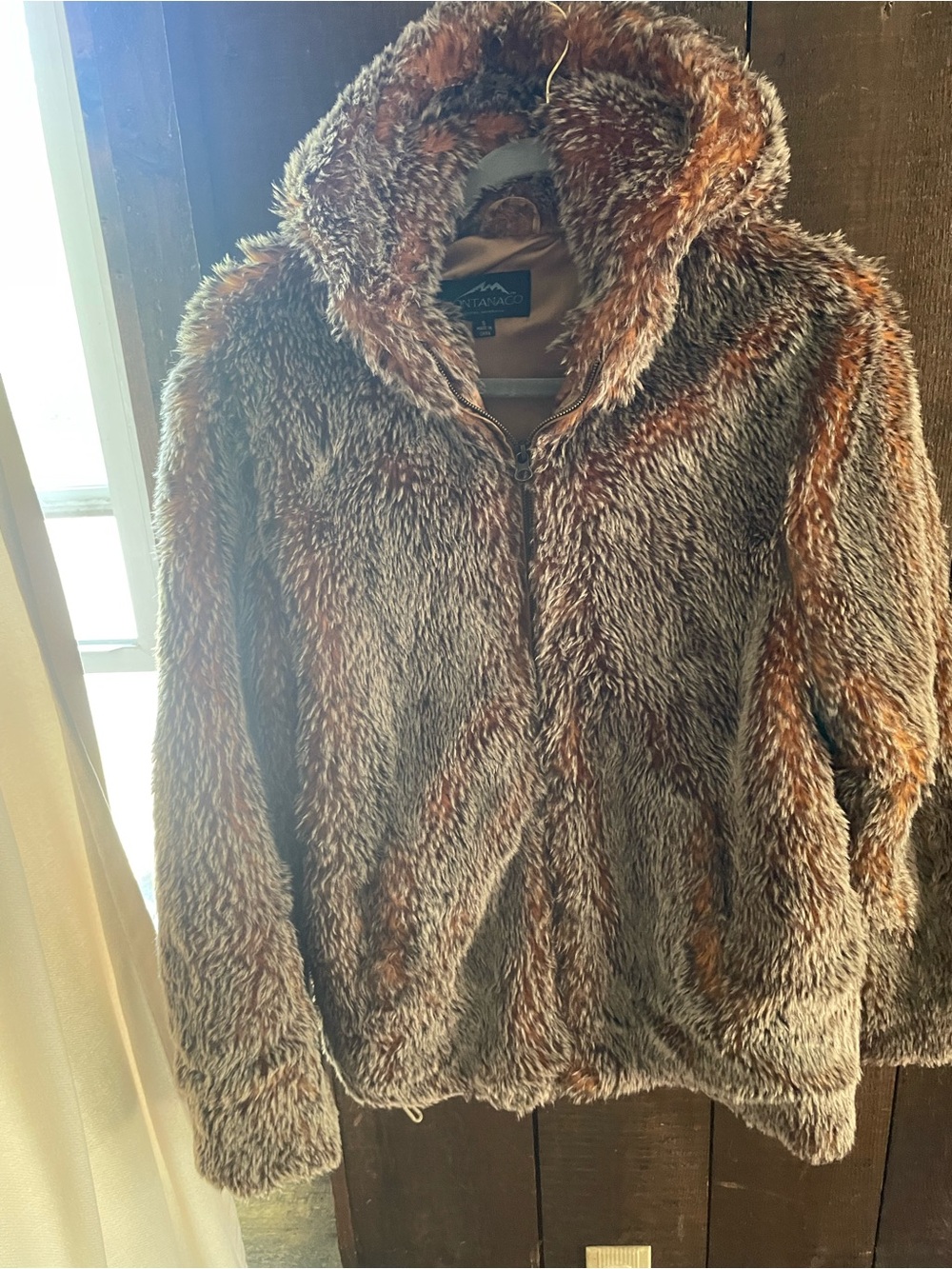 Montanaco, Butte Montana faux fur coat